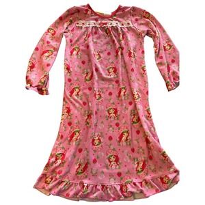 Strawberry Shortcake Girls‎ Long Sleeve Nightgown Pajama Sleep Shirt Ruffle Pink
